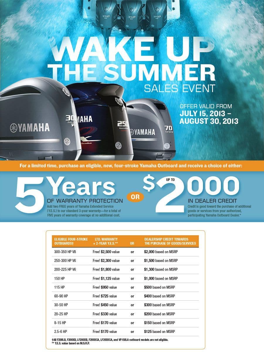 Yamaha Wake Up the Summer Sales Event
